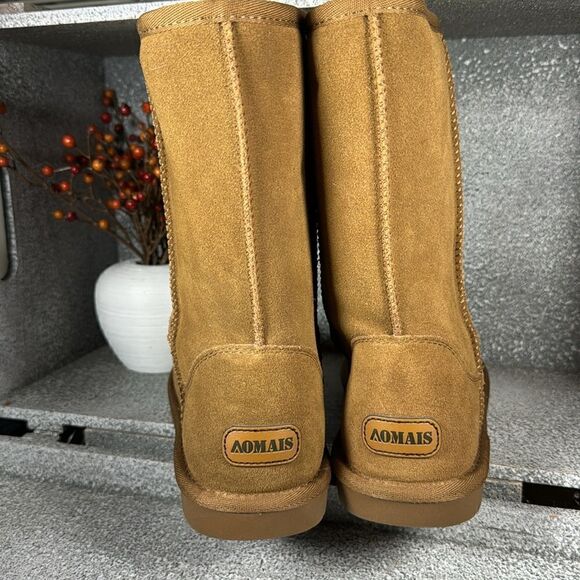 AOMAIS Suede Wool Lined Warm Winter Boots Size 9 - Picture 4 of 8